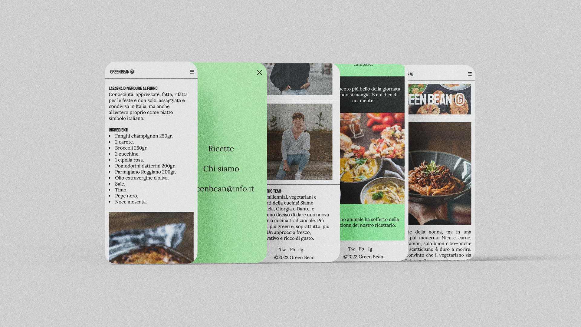 mockup schermate iphone green bean